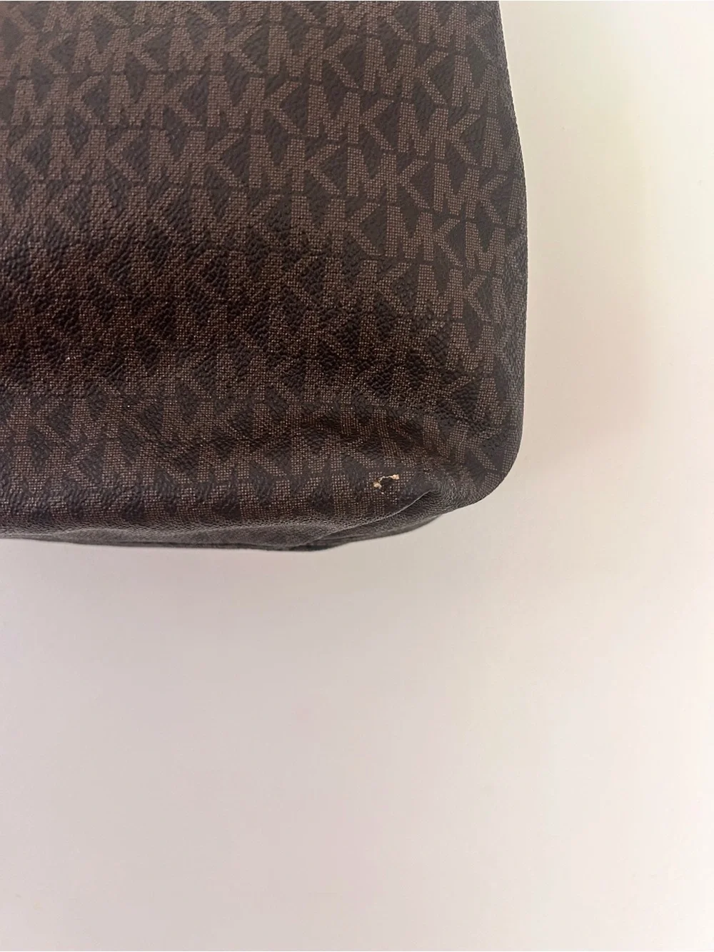 Michael Kors Dark Brown MK Logo Chain-Handle Shoulder Bag
